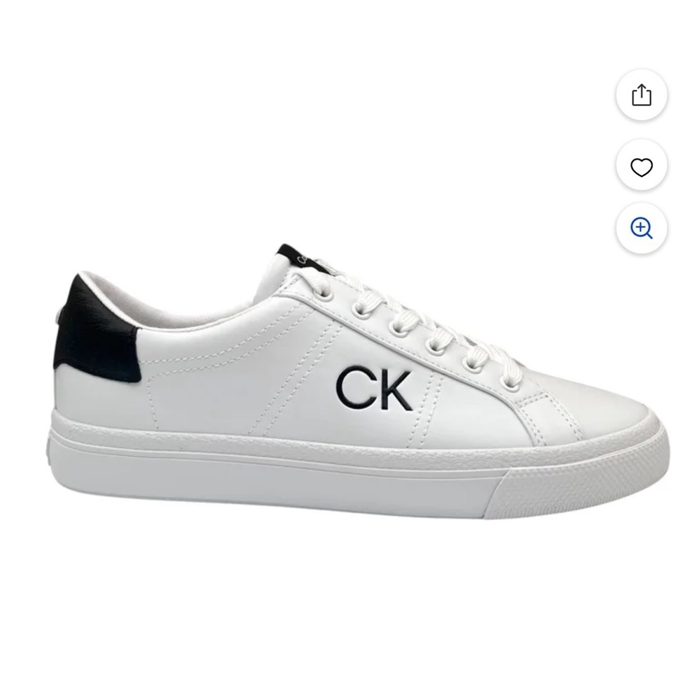Calvin Klein Womens Claire Casual Fashion Sneakers Size 7 White Black Low Top